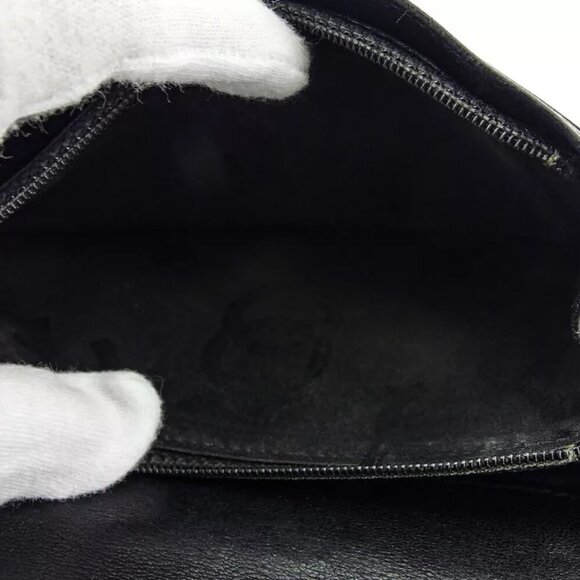 CHANEL Wallet Coco Mark Caviar Skin Authentic USED L3683 - Picture 9 of 11